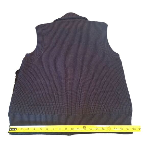 Michael Kors Faux Fur Zip Up Sweater Vest Black size XL Shaggy Vegan Furry - Picture 10 of 16